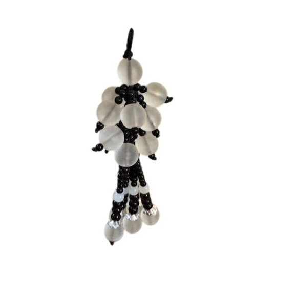 Crystal Buddha Car Hanging Ornament With Frosted Beads & Tassels - Picture 5 of 10
